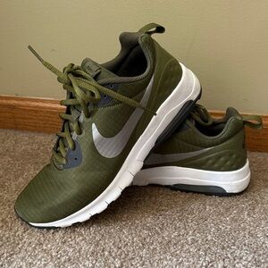 Nike Olive Green and White Women's Sneakers